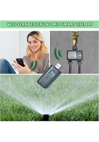 Johgee Bahçe Sulama Bilgisayarı, Wifi Hub, 2 Çıkış, Su Geçirmezlik Ipx5, Otomatik Sulama, Bahçe, Çim İçin Su Z Genel
