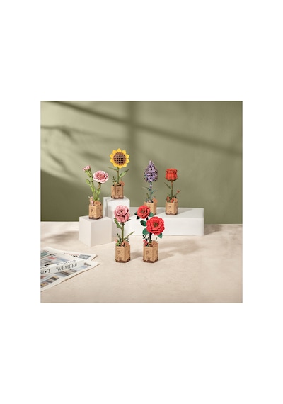 Ahşap Günebakan Çiçeği 3d Puzzle Ahşap Minyatür Maket Kiti Dıy Kendin Yap