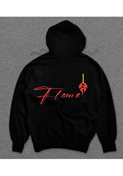 Flame Ateş Kibrit Retro Alev Sweatshirt Unisex Kapüşonlu Hoodie 001