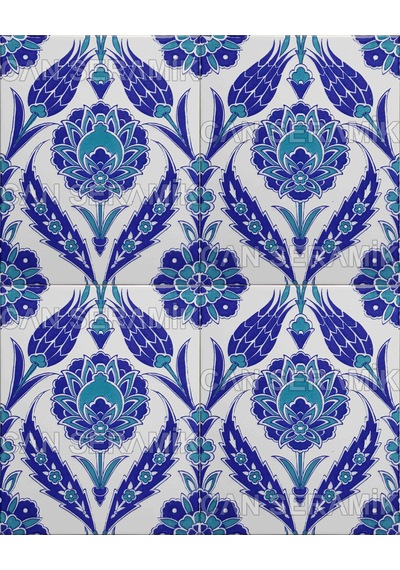 Can Seramik – 20x25 Cm. Cç-308 İznik Çini Karo 5' Li 1 Paket