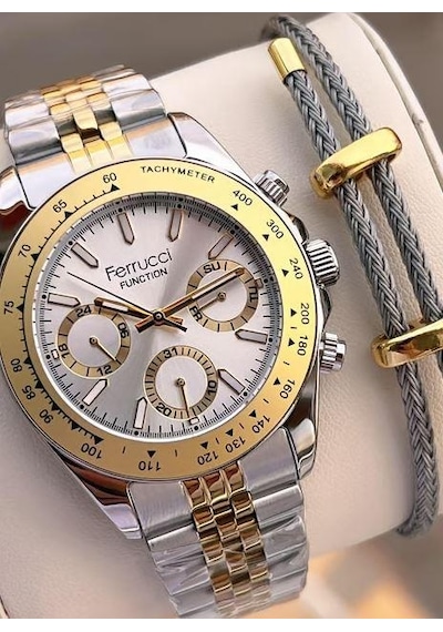 Ferrucci Fcf 1025 03648m.06 Fonksiyonlu Erkek Kol Saati Metalik Gri