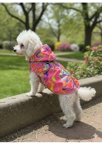 Patilinka Kedi Köpek Kışlık Kıyafet Gökkuşağı Pembe Yağmurluk
