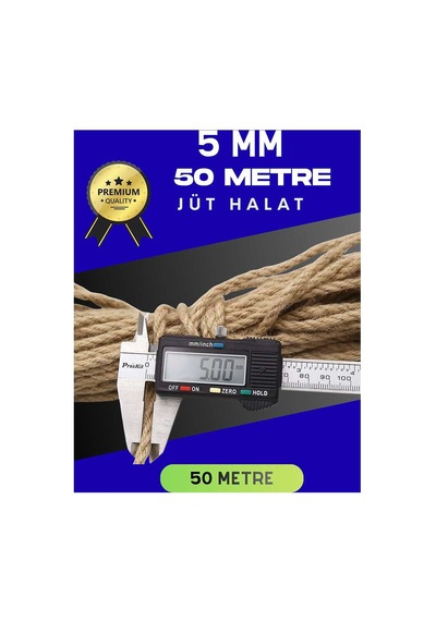 5 Mm 50 Metre Jüt Halat Dekoratif Hasır İp Urgan Süs Evimdeyokyok