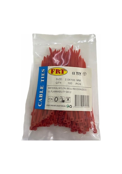 Frt Kırmızı 2,5x100 Kablo Bağı