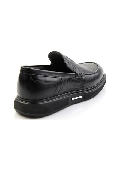 Siyah Hakiki Deri Erkek Casual Ayakkabı E01075619103 Siyah