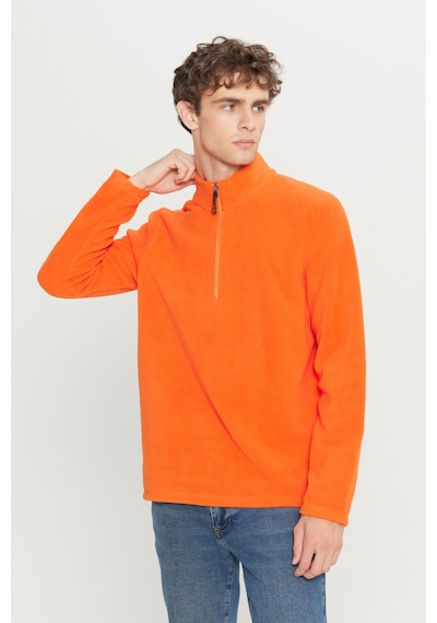AC&Co / Altınyıldız Classics  Erkek Turuncu Anti-pilling Tüylenme Yapmayan Standart Fit Dik Yaka Polar Sweatshirt Turuncu
