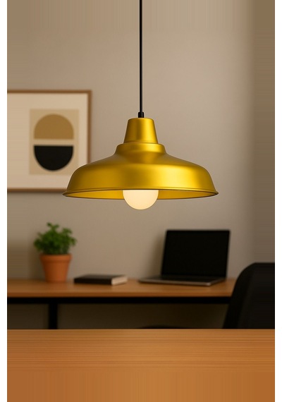 Lunora Metal Tekli Gold Sarkıt Avize Retro Model Salon Avize