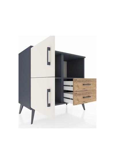 Hyperion Şifonyer 2 Raflı 2 Çekmeceli 2 Kapaklı 88x44x80 Antrasit-aytaşı/çam Aytaşı/çam Hyperion Şifonyer 2 Raflı 2 Çekmeceli 2 Kapaklı 88x44x80 Antrasit-aytaşı/çam Aytaşı/çam