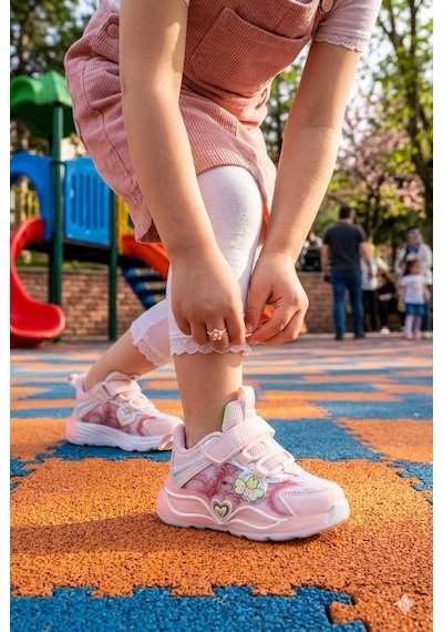 Pepino 2205 Anatomik Helogram Desenli Figürlü Kız Çocuk Spor Ayakkabı Pudra