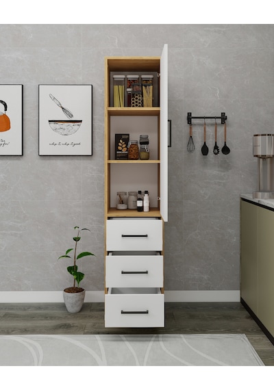 Modera Çok Amaçlı Dolap 3 Çekmeceli Kapaklı Modern Saklama Dolabı, Mutfak Banyo Dolabı, Safirmeşe Beyaz Safirmeşe Beyaz Modera Çok Amaçlı Dolap 3 Çekmeceli Kapaklı Modern Saklama Dolabı, Mutfak Banyo Dolabı, Safirmeşe Beyaz Safirmeşe Beyaz