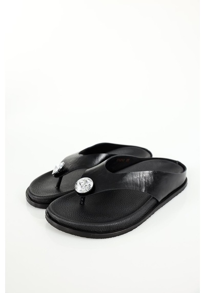 Siyah Swarovski Terlik Siyah