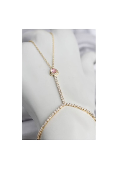 Gold Renk Pirinç Zirkon Taşlı Pembe Model Şahmeran Tj-sn771 Evimdeyokyok