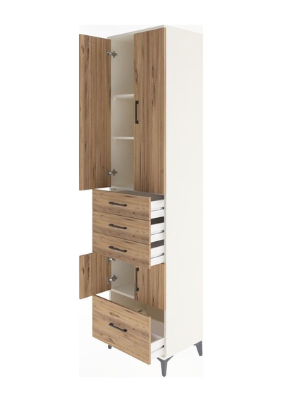 Hyperion Dolap 4 Raflı 4 Çekmeceli 4 Kapaklı 60x44x243 Aytaşı-çam Aytası