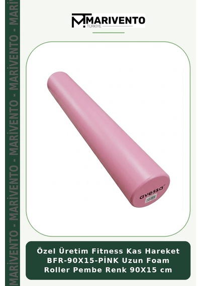 Özel Üretim Fitness Kas Hareket Bfr-90x15-pink Uzun Foam Roller Pembe Renk 90x15 Cm