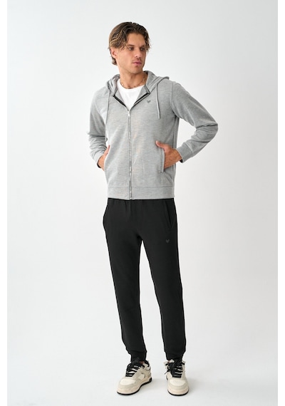 Dechers Tech Fleece Double Face Kapüşonlu Erkek Eşofman Takım E213-16 Açık Gri