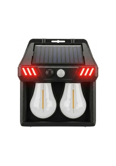 Panther Pt-2972 2li Sensörlü Solar Led Duvar Lambası Sarı - Kırmızı Yabani Hayvan Kovucu Bahçe Lambası