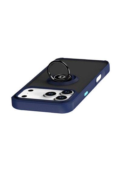 Apple İphone 17 Pro Max Montreal Yüzüklü Silikon Kapak - Lacivert