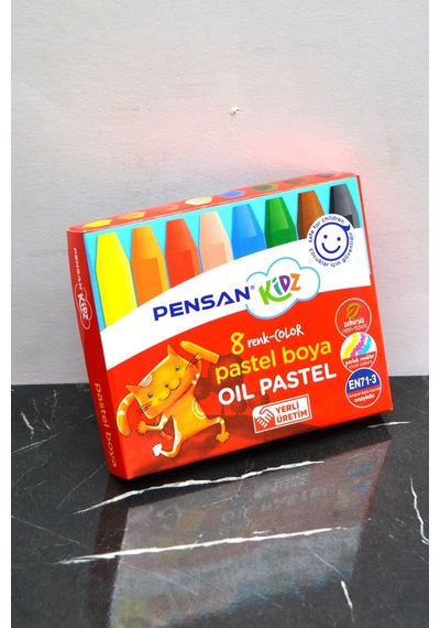8 Renk Pastel Boya Çok Renkli
