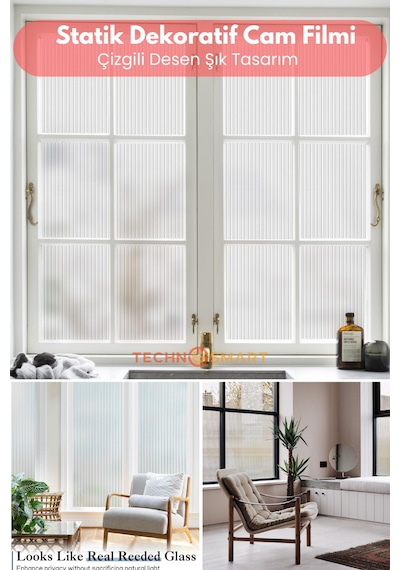 Technosmart Statik Cam Filmi 60x100 Cm Güneş Koruma & Gizlilik