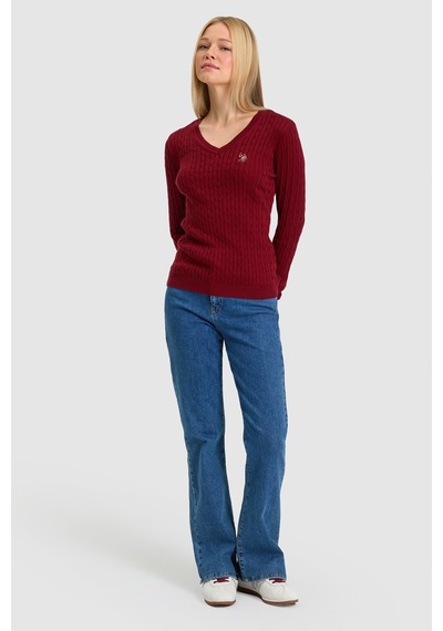 U.S. Polo Assn. Kadın Bordo Basic Kazak 50327575-vr014