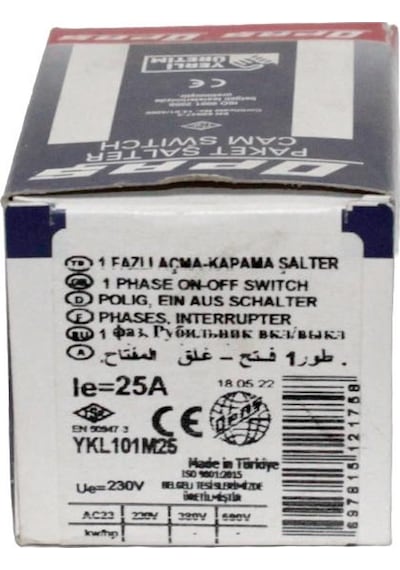 OPAŞ 1X25A Aç - Kapa Mini Tip Kilitli Şalter