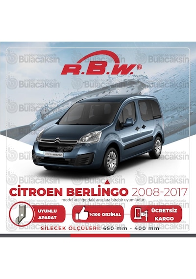 Citroen Berlingo Muz Silecek Takımı (2008-2017) RBW