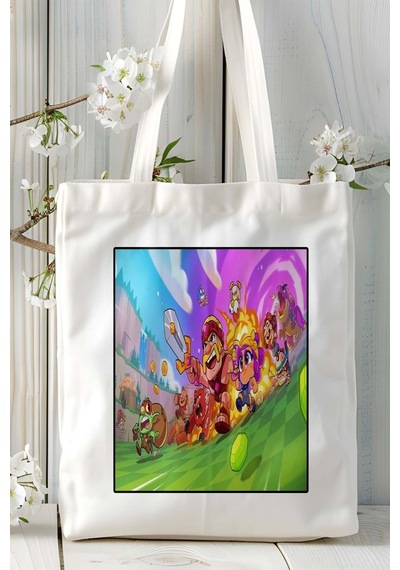 Art Hediye Clash Of Clans Mobil Oyun Baskılı Bez Çanta Omuz Çantası Çift Tafaflı Baskı Kişiye Özel 4 Çok Renkli