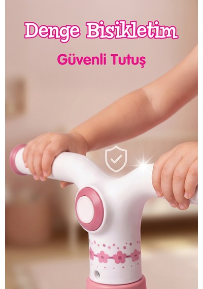 Işıklı Ve Müzikli 4 Tekerlekli İlk Denge Bisikletim Pembe