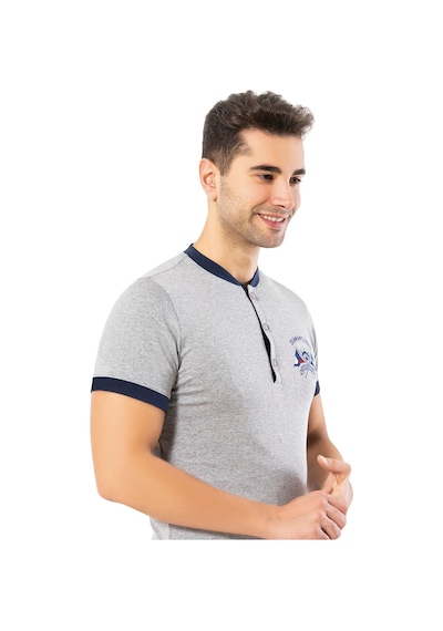 Erdem Gri Erkek 3'lü Yazlık Pijama Takımı 2022-43 Gri