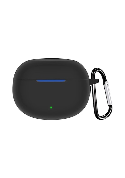 Realme Buds T100 İçin Kılıf Askılı Mat Silikon Siyah Buds T100 İle Uyumlu Kılıf - Siyah