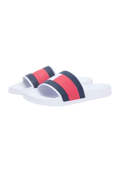 Tommy Hilfiger Erkek Marka Logolu Günlük Kullanıma Uygun Beyaz Terlik Fm0fm05798 Ybs