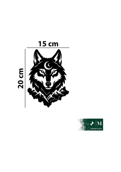 Ay Yıldız Kurt Sticker - Araç Arka Cam,motosiklet,kas, Mağaza Vitrin Camları, Dükkan Camları Düz Yüzey Uyumlu Etiket-sticker 15x20cm