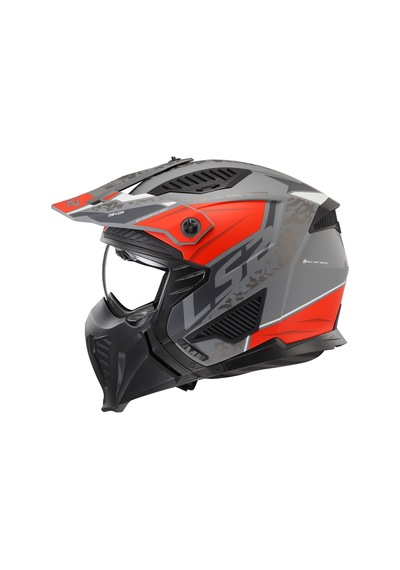 Ls2 Drifter Devor Kask Mat Gri-titanyum-kırmızı Mat Gri - Titanyum