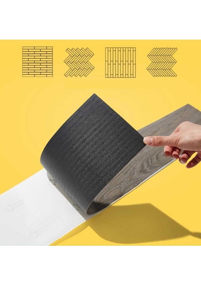 5 Metrekare Koyu Gri Kendinden Yapışkanlı Suya Neme Dayanıklı Pvc-lvt Yer Kaplama Parkesi Nwyp09