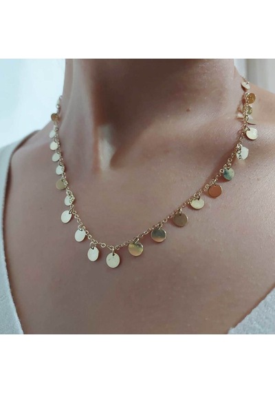 Bilezikhane Altın Sıralı Pullu Kolye 30237713