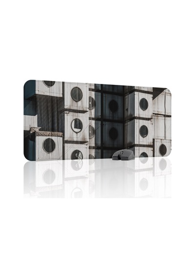 Brütalist Tarz Kaymaz Dikişli Kauçuk Oyuncu Mousepad V1 - 90x40 Xxl Gaming Mouse Pad Fare Altlığı