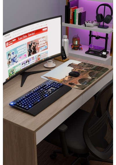 İtalya V1 48x40 Xl Gaming Kauçuk Kaymaz Taban Mouse Pad Fare Altlığı