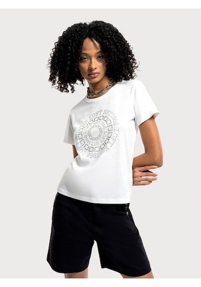 Slim Fit Kadın Tshirt K.kol Beyaz