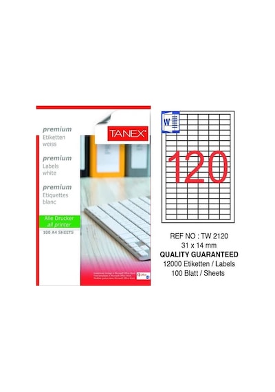 Tanex Tw-2120 31x14mm100 Lü Lazer Etiket 100