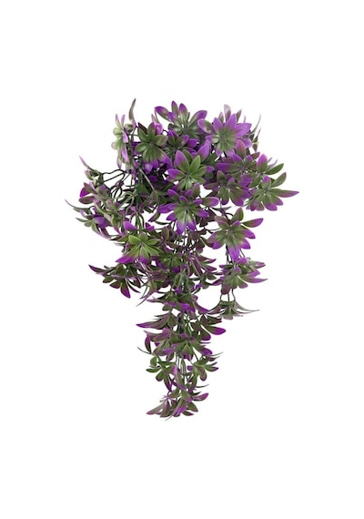 Yapay Çiçek Dev Sarkan Defne Buketi Dekoratif Sarkan Çiçek Güneşe Dayanıklı Uv Katkılı 60 35cm Lila