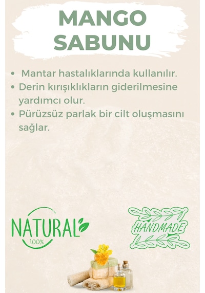Kabak Lifli El Yapımı Doğal Mango Sabunu 120 G x 3 Adet