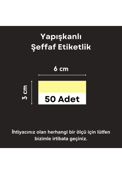 50 Ad Pvc Etiketlik Yapışkanlı 6x3 Cm Raf Etiket Cebi Yapışkanlı