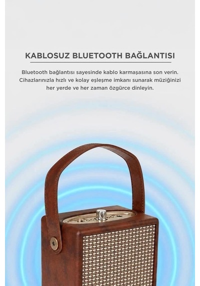 Özel Üretim Torima Bluetooth Hoparlör Wooden Case X2 Kahverengi Salon Seyahat Ses Sistemi