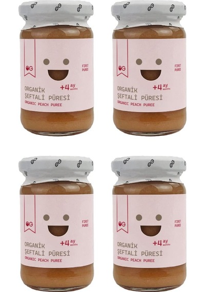 4'lü Organik Şeftali Püresi 100 G +4 Ay