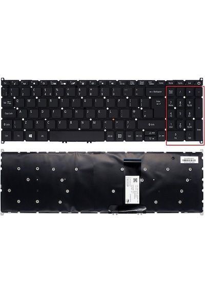 Acer Uyumlu Aspire A317-32 Notebook Klavyesi - Siyah - TR (V2) KL0377V2