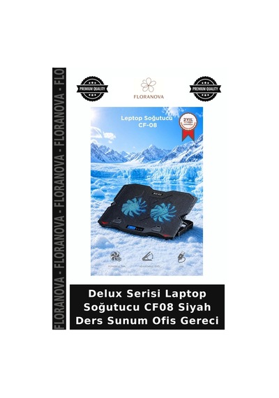 Delux Serisi Laptop Soğutucu Cf08 Siyah Ders Sunum Ofis Gereci