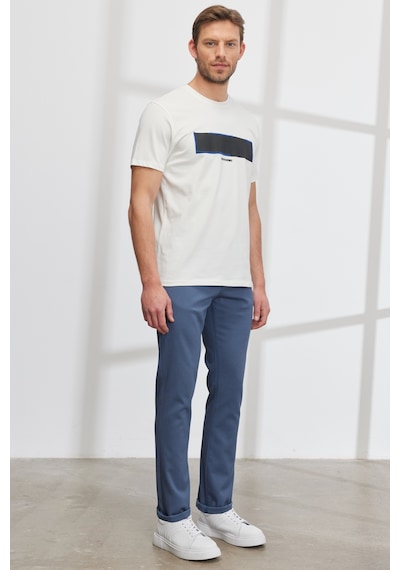 AC&Co / Altınyıldız Classics Erkek Petrol Slim Fit Dar Kesim 5 Cep Armürlü Esnek Pantolon 001