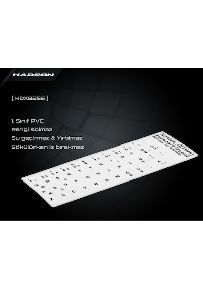 Hadron Hdx8256 3218q Uyumlu Klavye Stıcker Tuş Takımı Q Beyaz