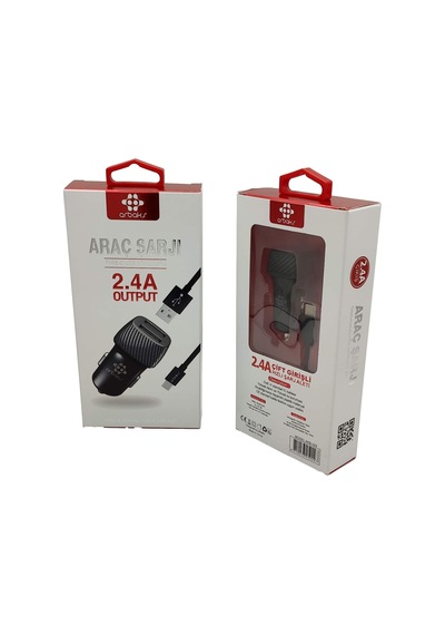 Type-c 2.4a Çift Girişli Araç Şarjı Arbaks Arb-029 Stn