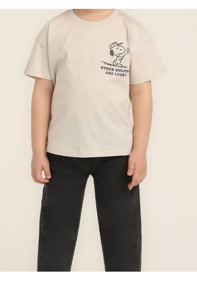 Jack Lions Erkek Bebek Pamuklu Snoopy Baskılı Tshirt-15640 Ekru